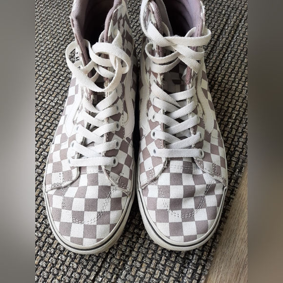 Vans Shoes - High top checkered women's Vans 8.5
